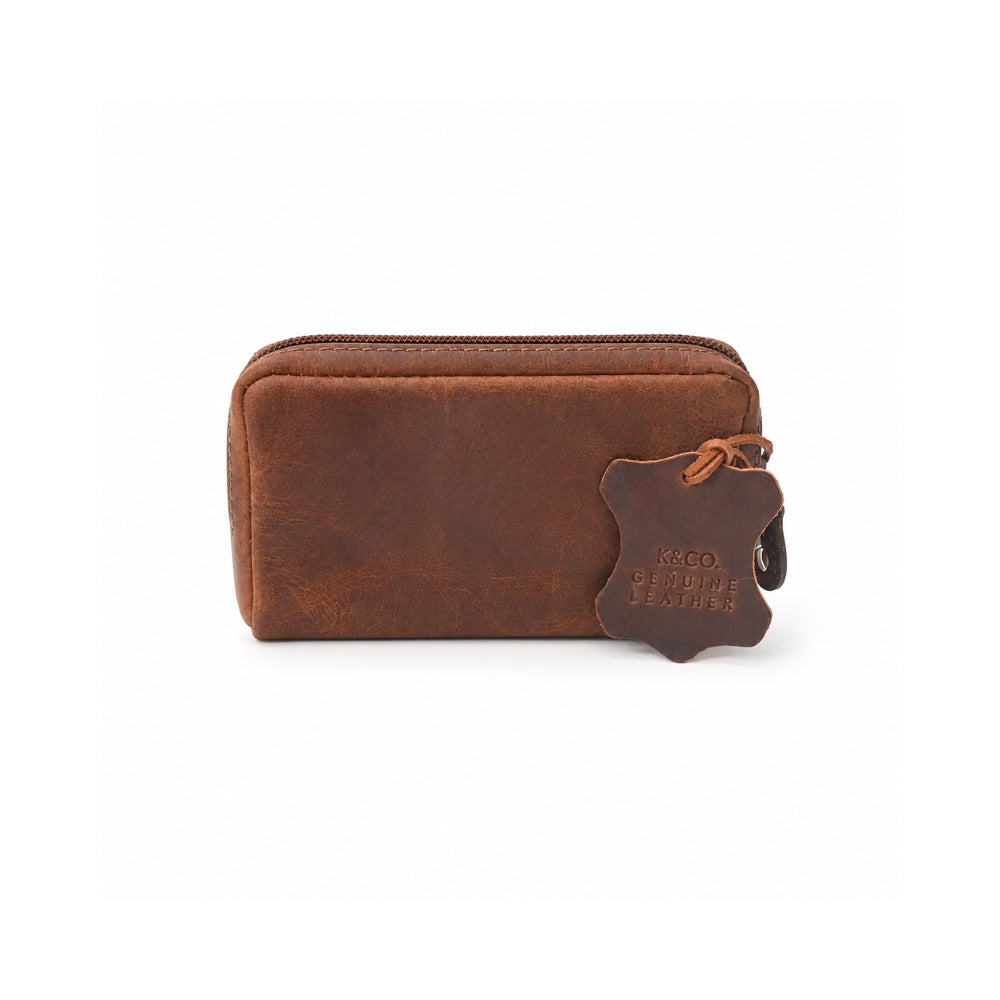 K&Co. Genuine Leather Coin Purse - COGNAC